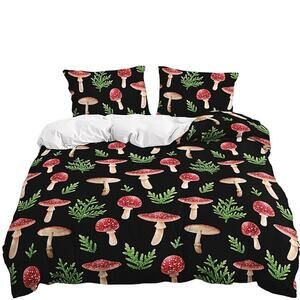 Amazon Psychedelic Mushroom Print Duvet Cover Bedding Pillow Covers Queen